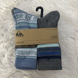 Quicksilver mens NWt Crew Socks 5 pair 6-12 Logo Ride Surf Beach